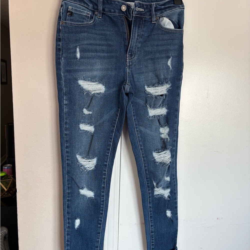 Distressed Blue Skinny Jeans